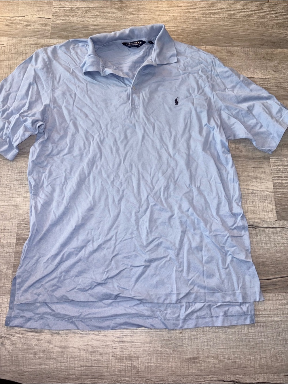 POLO Golf Ralph Lauren L 100% Pima Cotton Collared T Shirt Short Sleeve Blue Men